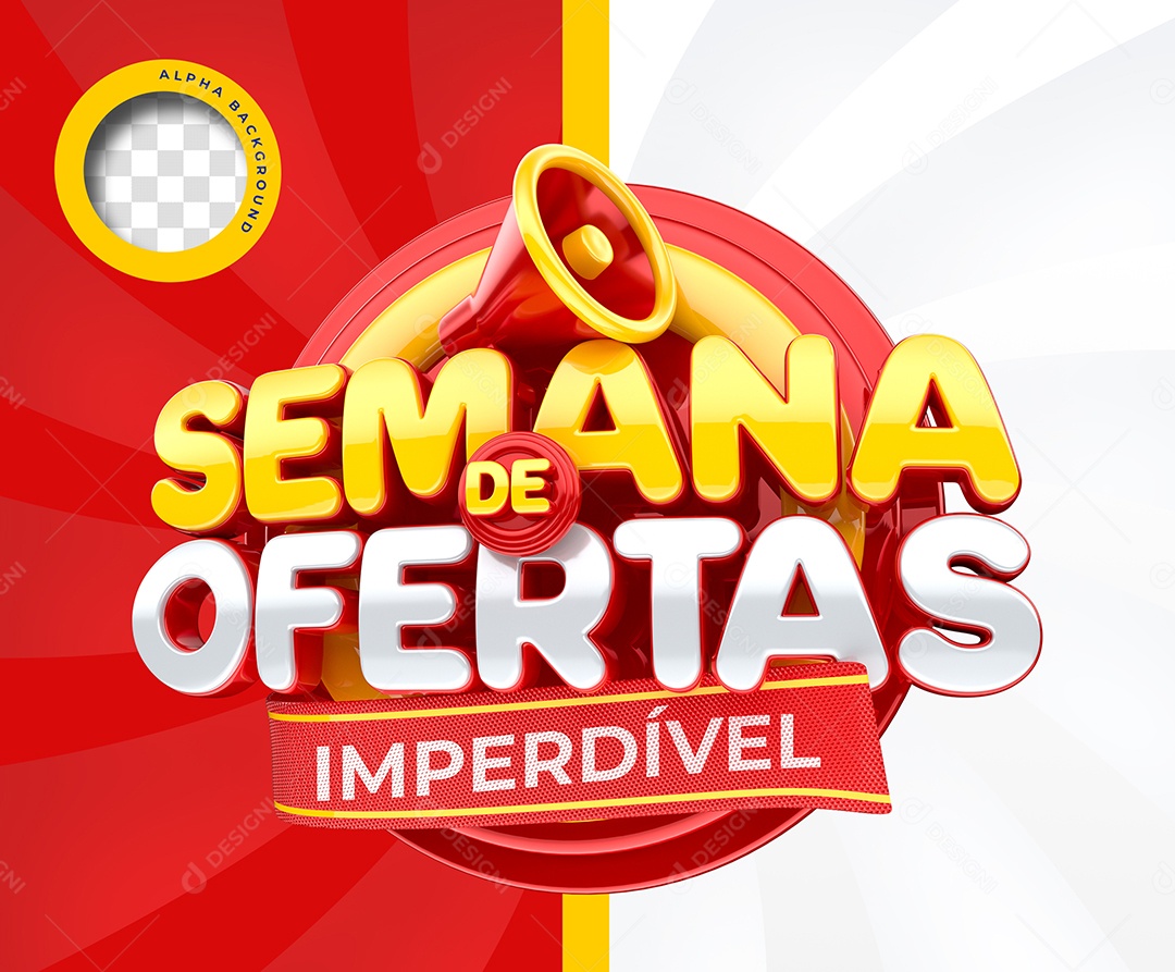Semana De Ofertas Imperdível Selo 3D Para Composição PSD