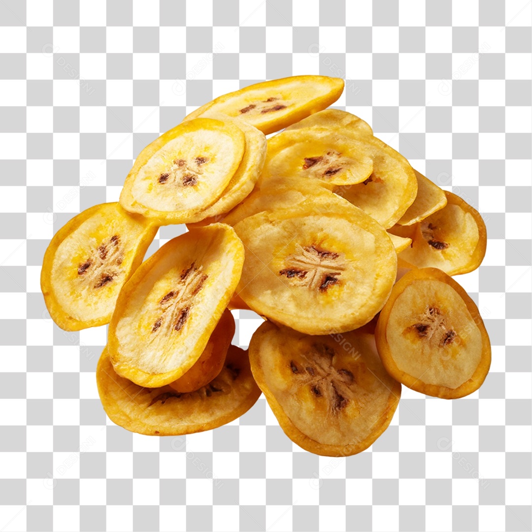 Banana em Vasilha Fritas PNG Transparente