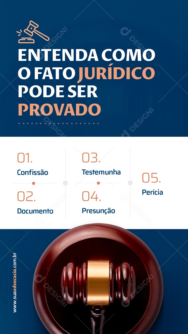 Story Advocacia Entenda como o fato jurídico pode ser provado Social Media PSD Editável