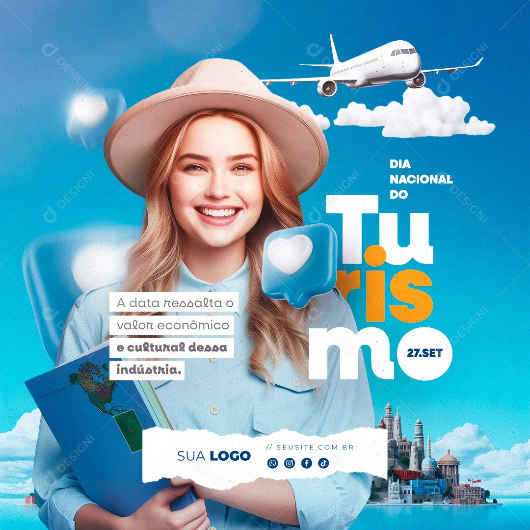 Dia Nacional do Turismo 27 de Setembro Social Media PSD Editável
