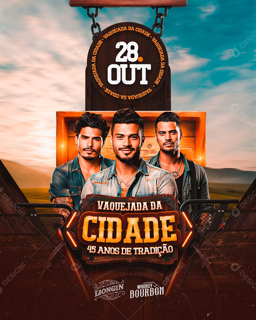 Flyer Vaquejada Da Cidade 45 Anos de Tradição Social Media PSD Editável