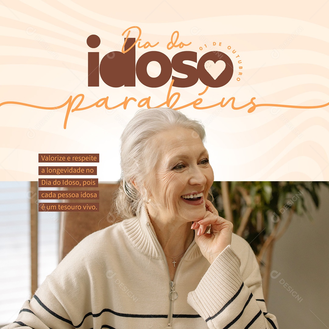 Dia do Idoso Parabéns Social Media  PSD Editável