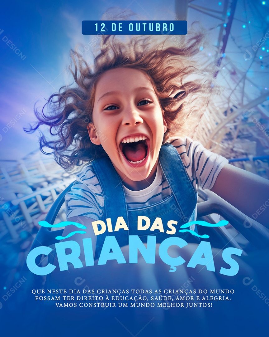 Feed Amor e Alegria Dia Das Crianças 12 De Outubro Social Media PSD Editável