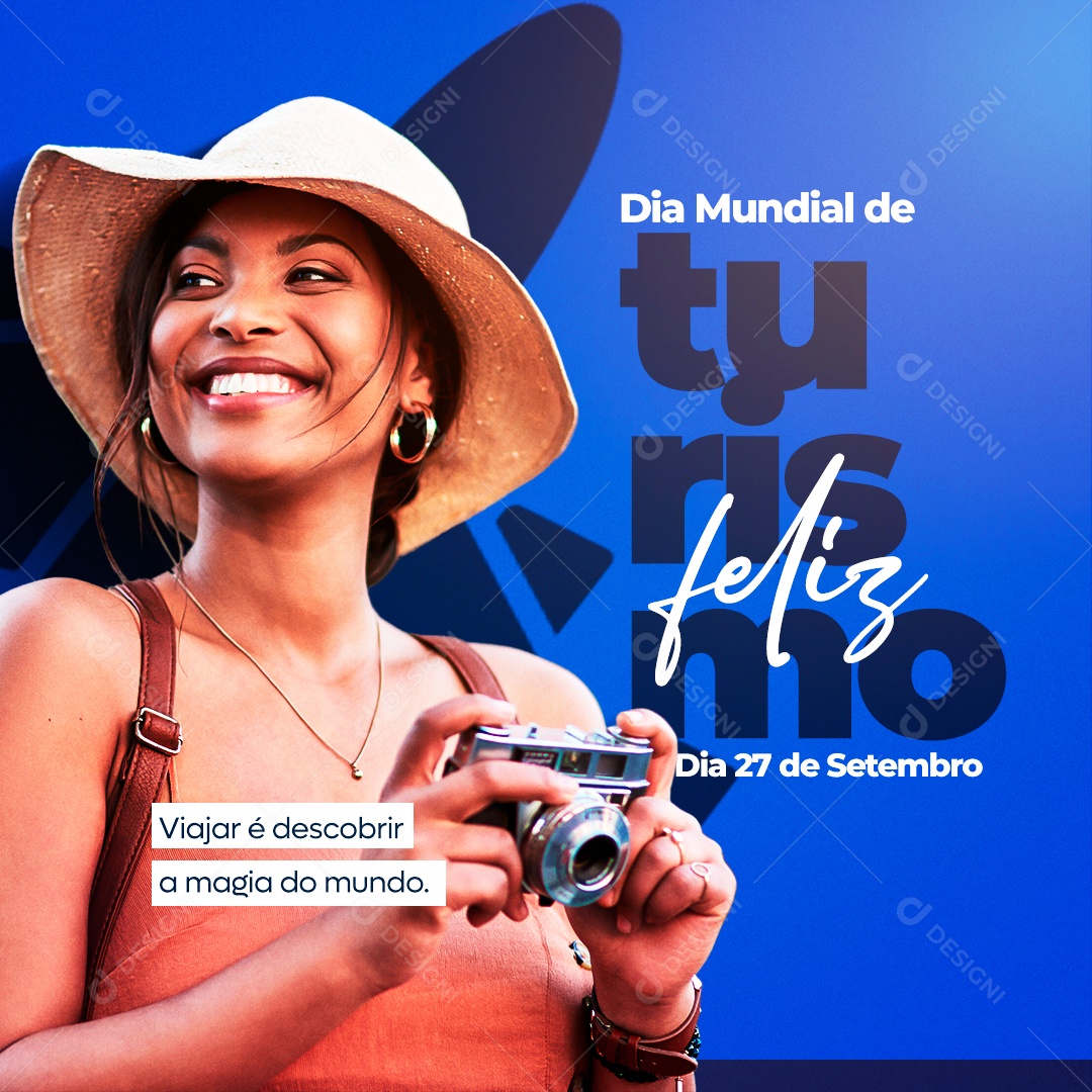 Social Media Feliz Dia Mundial Do Turismo 27 De Setembro PSD Editável