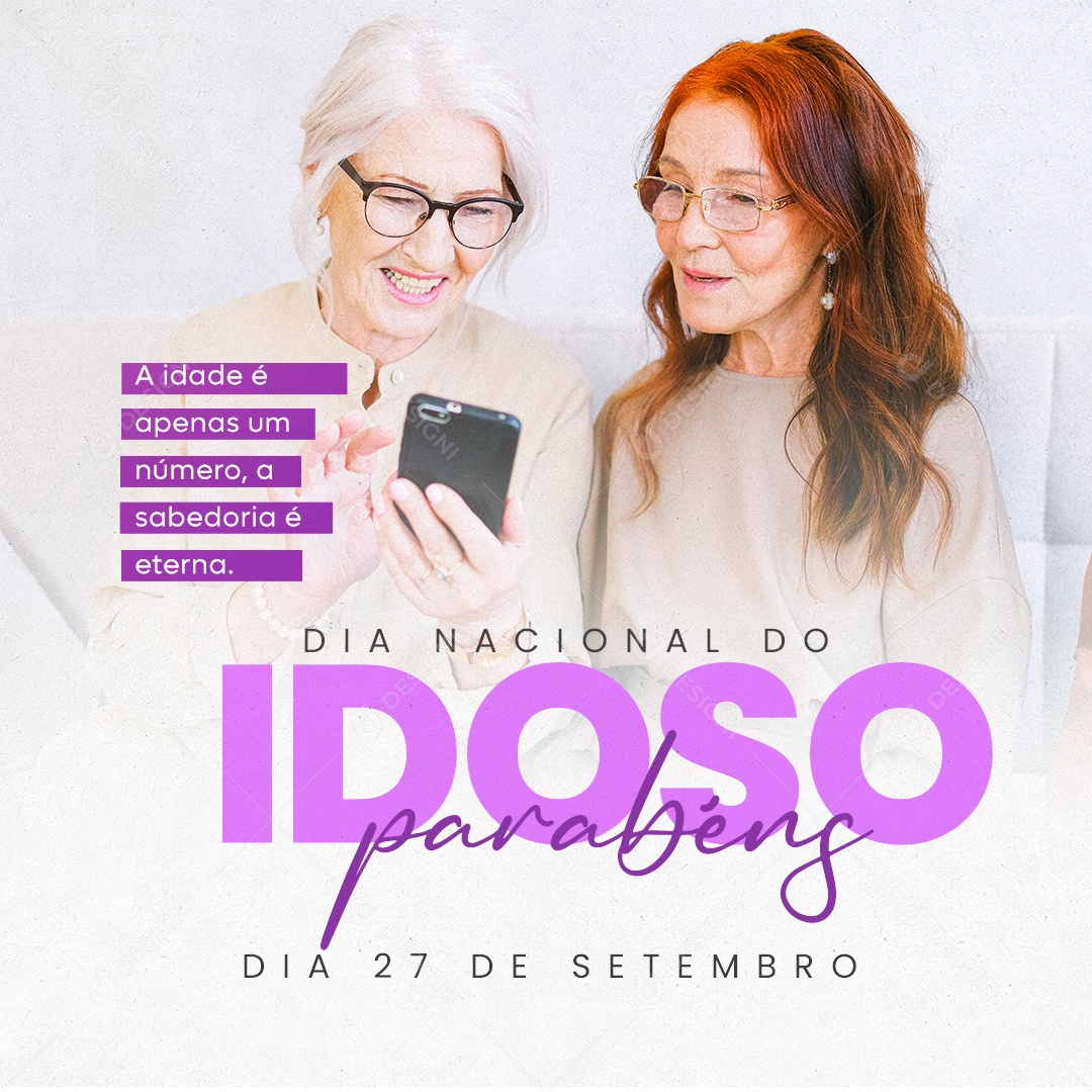 Social Media Parabéns Dia Nacional Do Idoso 27 De Setembro PSD Editável