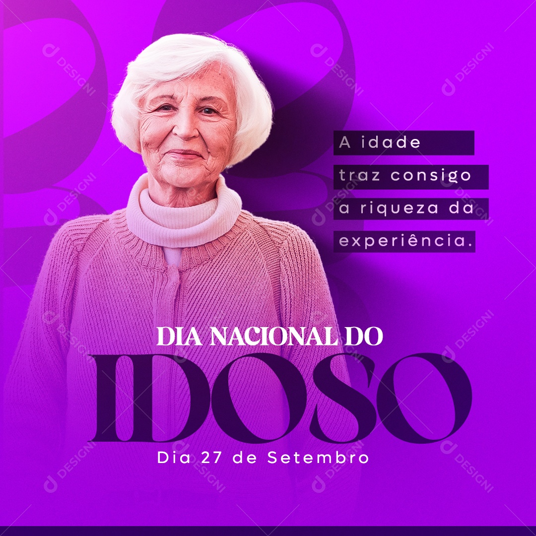 Dia Nacional Do Idoso 27 De Setembro Riqueza Social Media PSD Editável