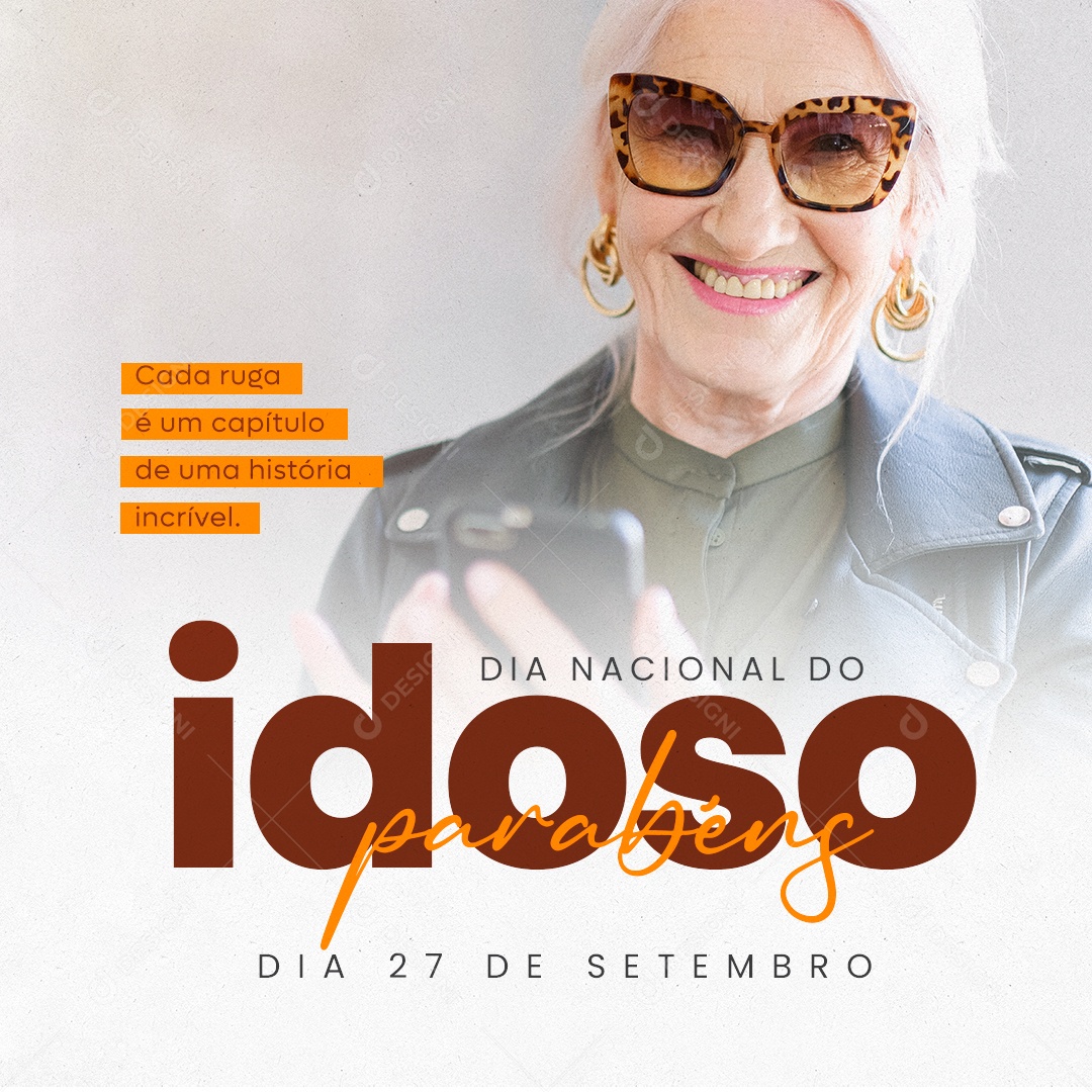 Dia Nacional Do Idoso Parabéns Social Media PSD Editável