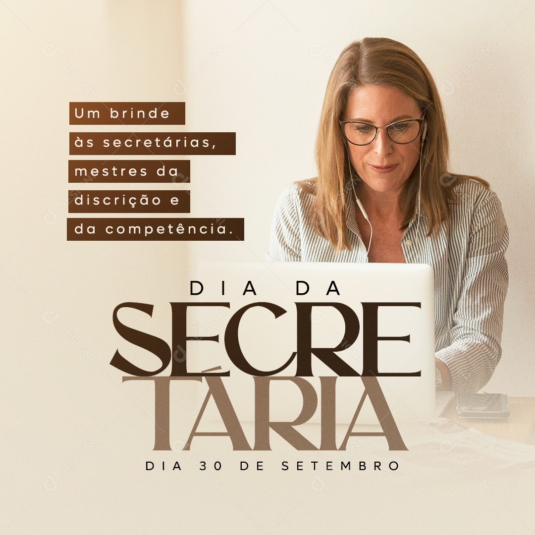 Social Media Mestres da Discrição Dia Da Secretária PSD Editável