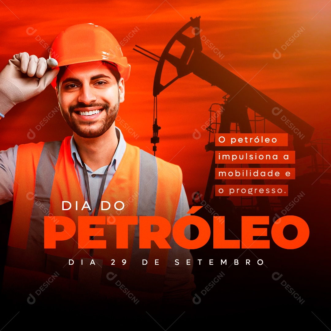 Impulsiona a Mobilidade Dia Do Petróleo Social Media PSD Editável