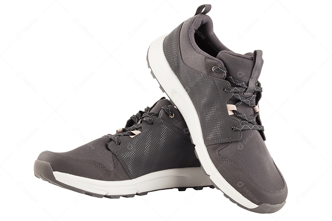 Sola leve preta para calçado de caminhada de verão isolada em fundo branco