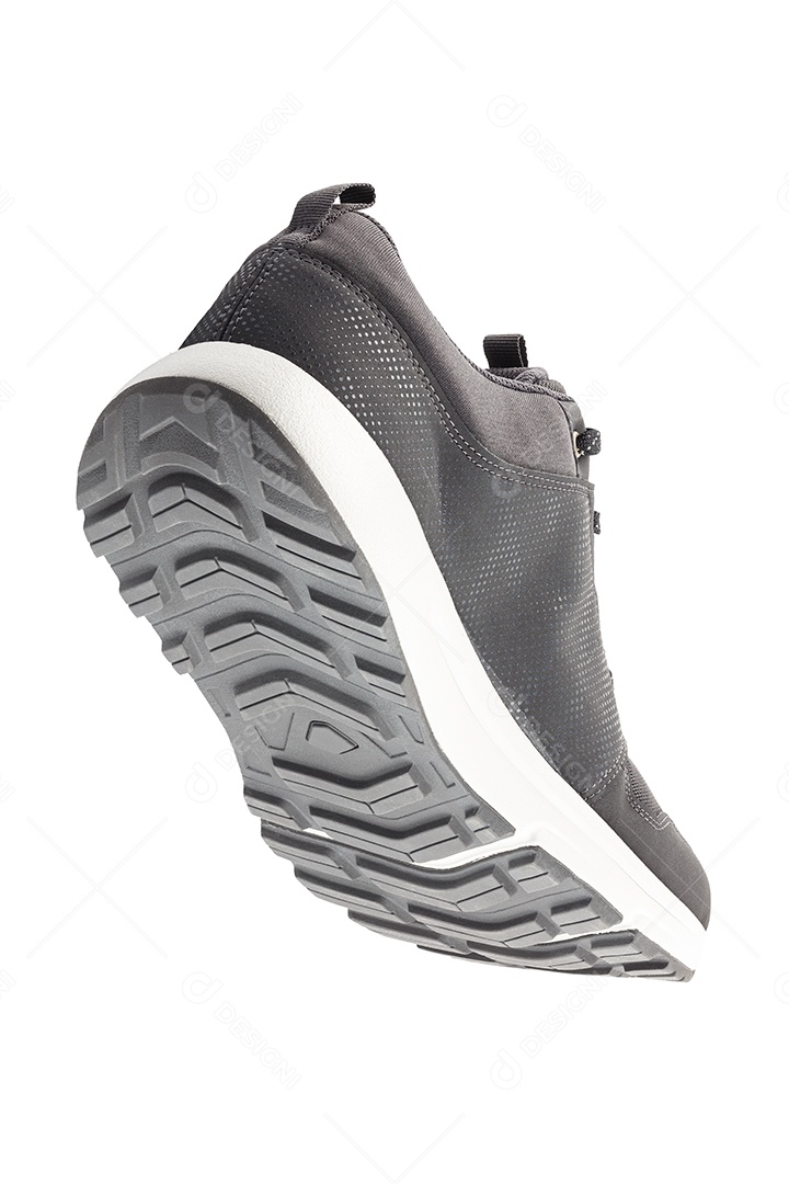 Sola leve preta para calçado de caminhada de verão isolada em fundo branco