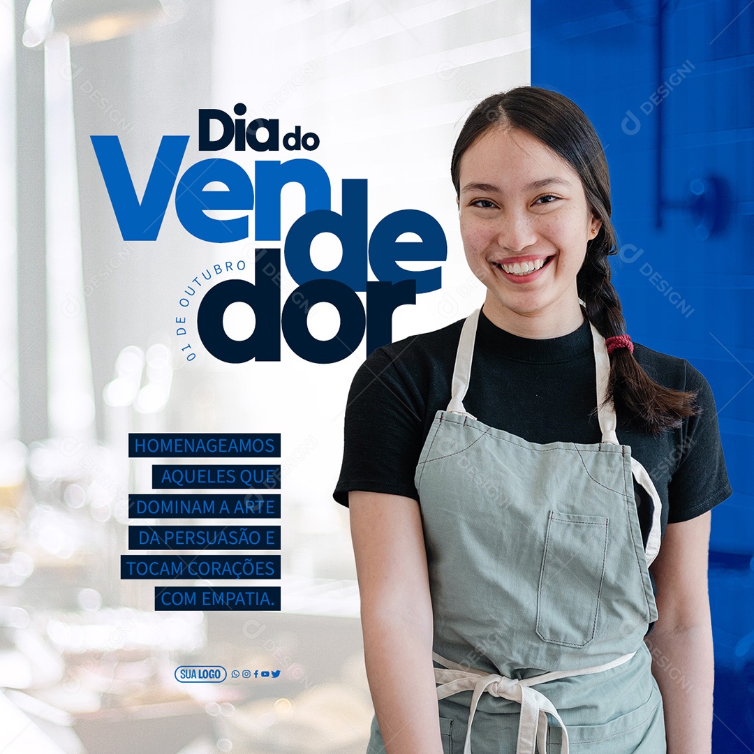 Dia Do Vendedor 01 de Outubro Homenageamos Aqueles que Dominam a Arte da Persuasão e Tocam Corações com Empatia Social Media PSD Editável