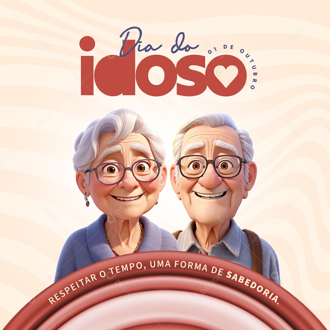 Dia do Idoso 1 de Outubro Respeitar o Tempo é uma Forma de Sabedoria  Social Media PSD Editável