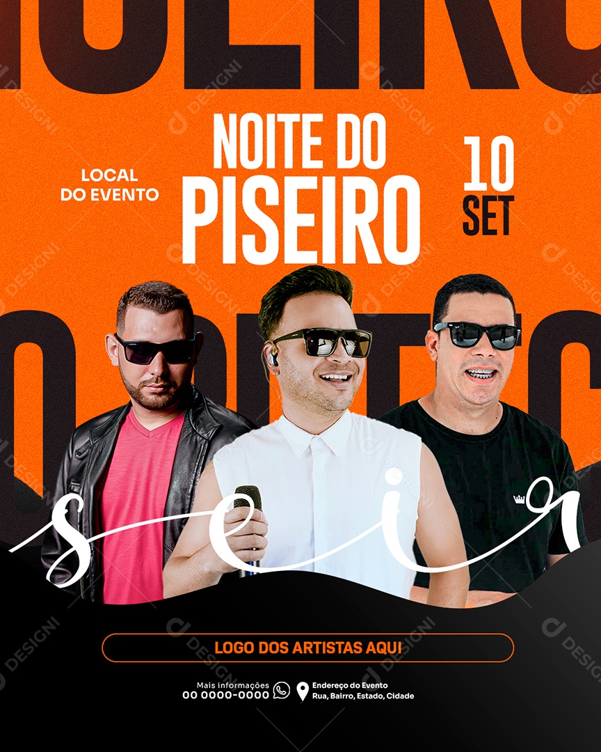 Social Media Flyer Noite Do Piseiro PSD Editável
