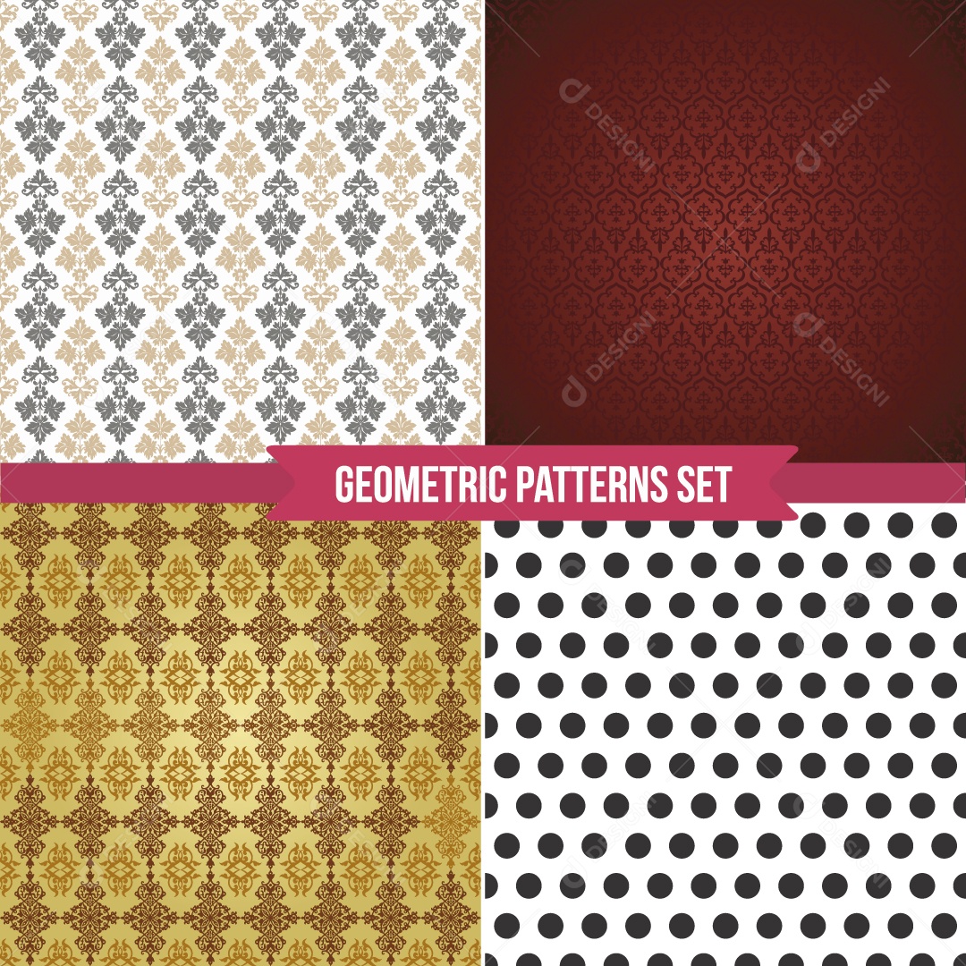 Conjunto de Padrões Ilustração Vetor EPS