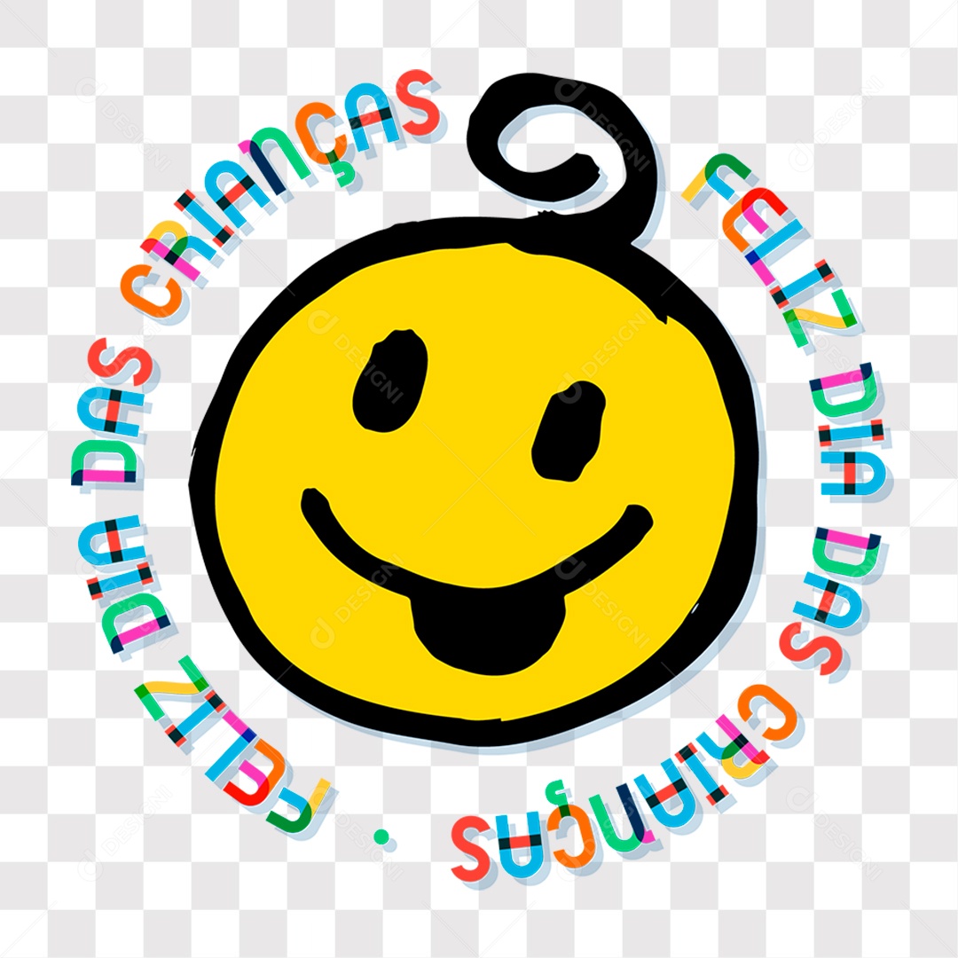 Lettering Texto Feliz Dia Das Crianças EPS + PNG