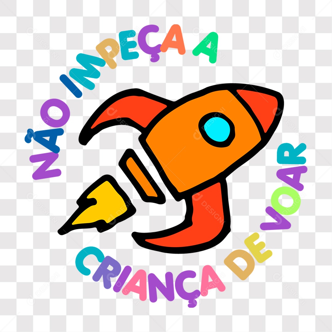 Lettering Texto Dia Das Crianças Não Impeça A Criança De Voar EPS + PNG