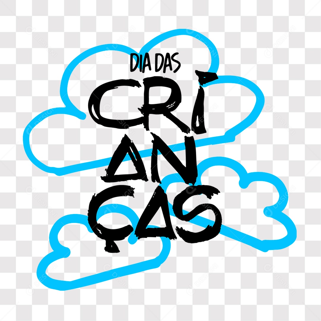Lettering Texto Dia Das Crianças EPS + PNG