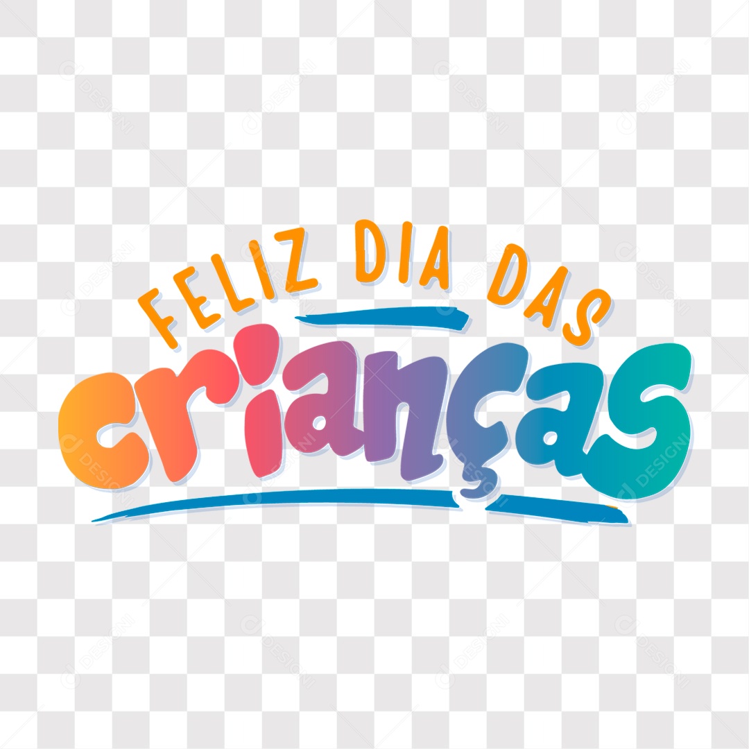 Lettering Texto Feliz Dia Das Crianças EPS + PNG
