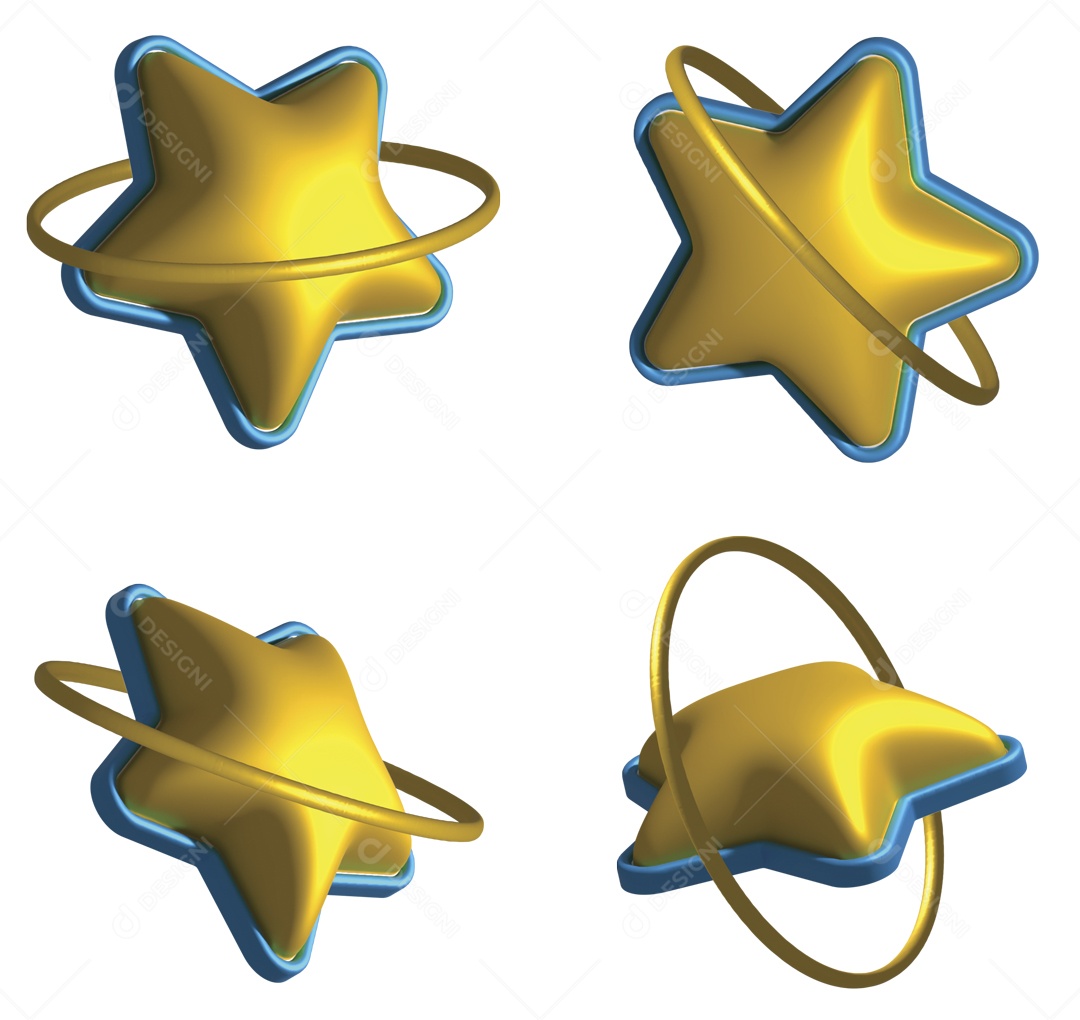 Elemento 3D Estrelas Para Composição PSD