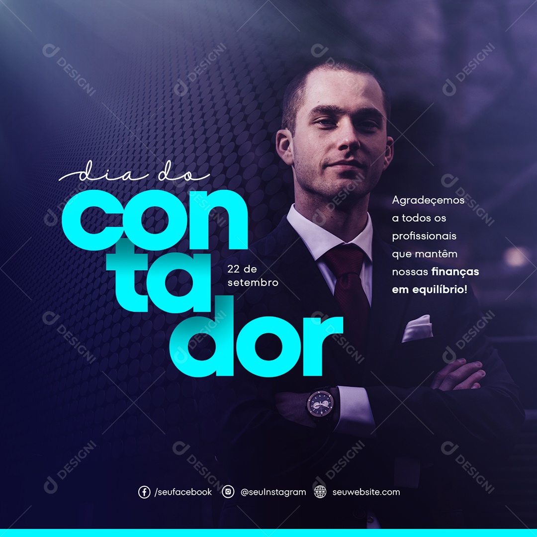 Social Media Feed Dia Do Contador 22 De Setembro PSD Editável