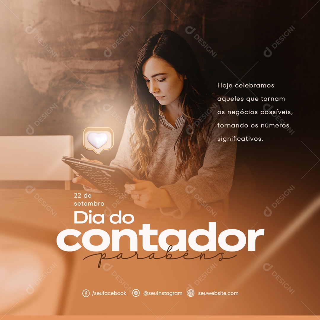 Feed Dia Do Contador Parabéns Social Media PSD Editável