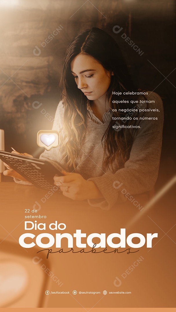 Social Media Story Dia Do Contador Parabéns PSD Editável