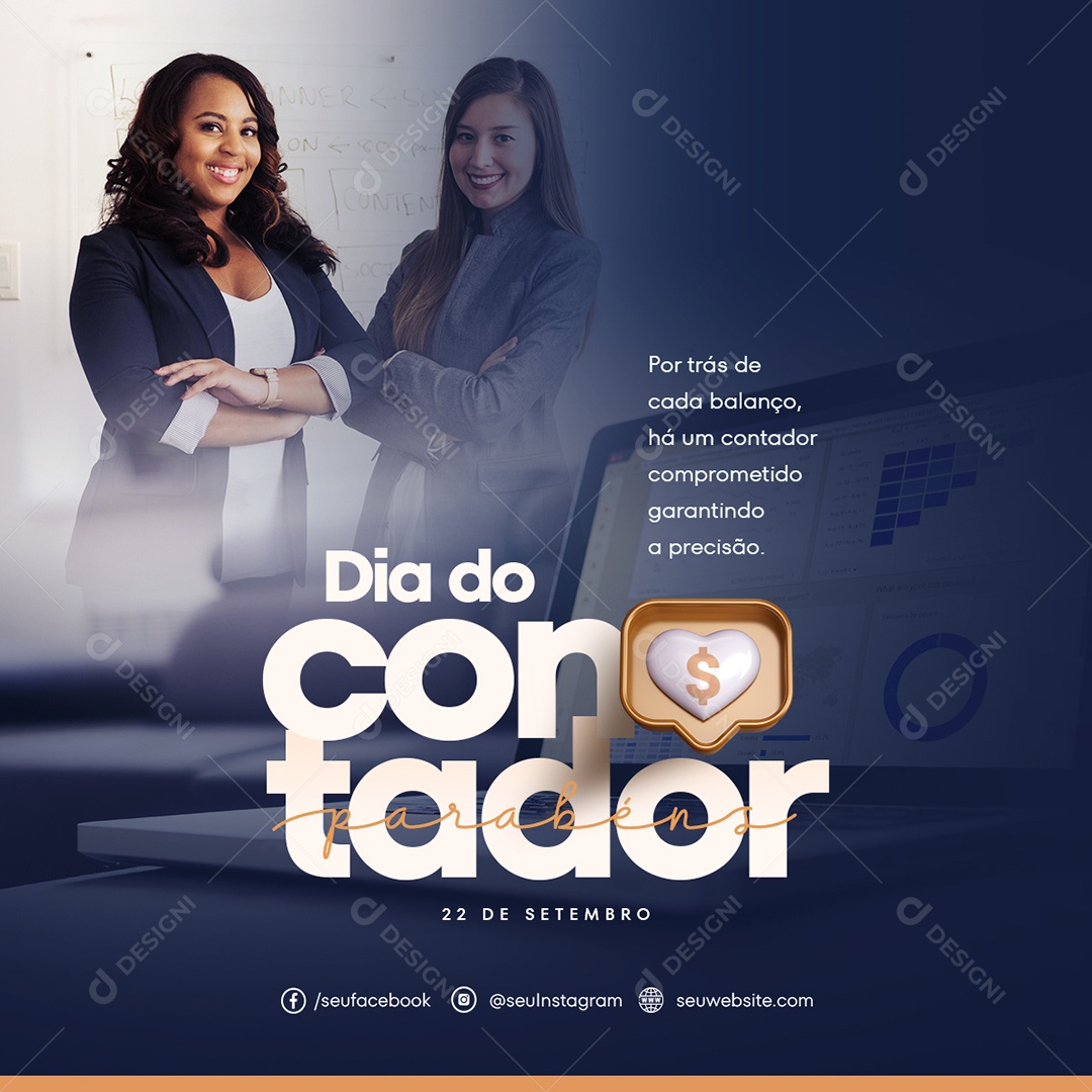 Social Media Feed Dia Do Contador Parabéns PSD Editável