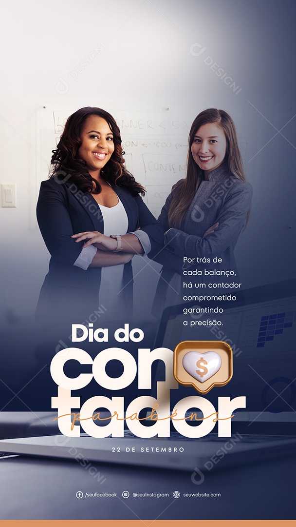 Social Media Story Dia Do Contador 22 De Setembro PSD Editável