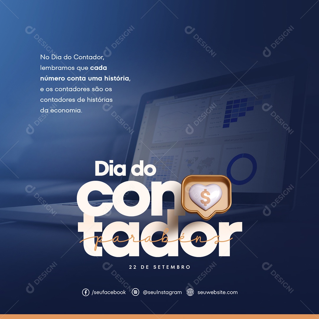 Accountant's Day Feed Congratulations September 22nd Editable Social Media PSD