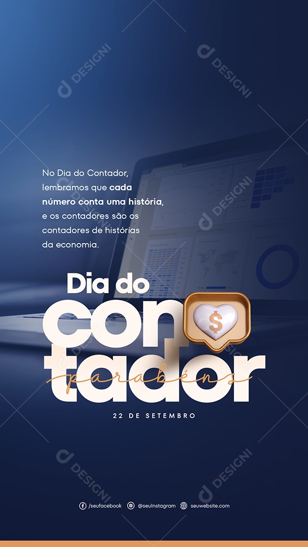 Social Media Story Dia Do Contador Parabéns PSD Editável