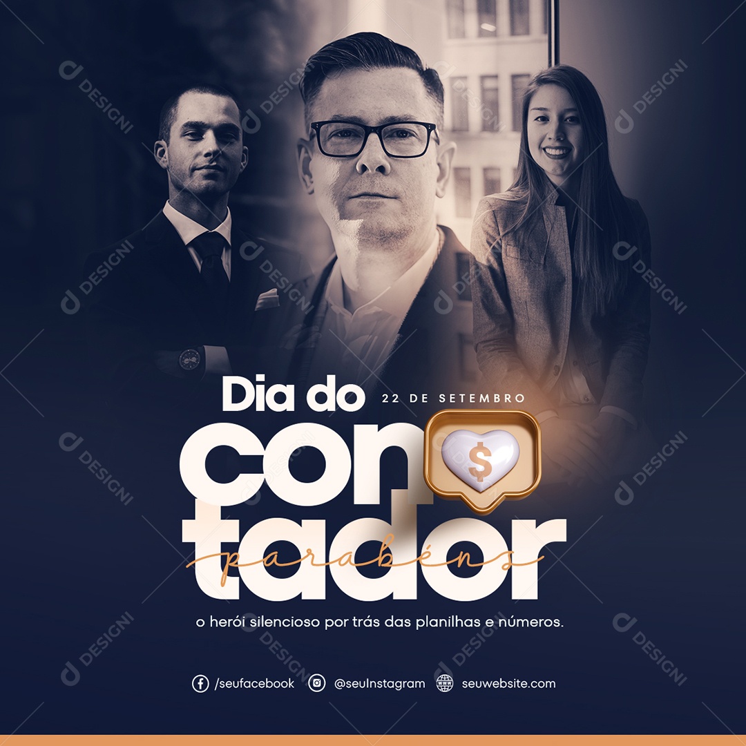 Feed Dia Do Contador 22 De Setembro Social Media PSD Editável