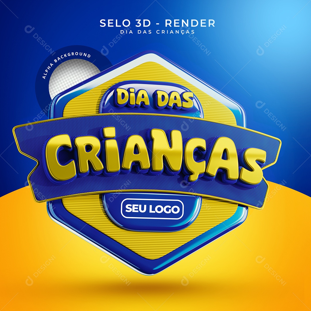 Dia dos Pais Selo 3D para Composição PSD