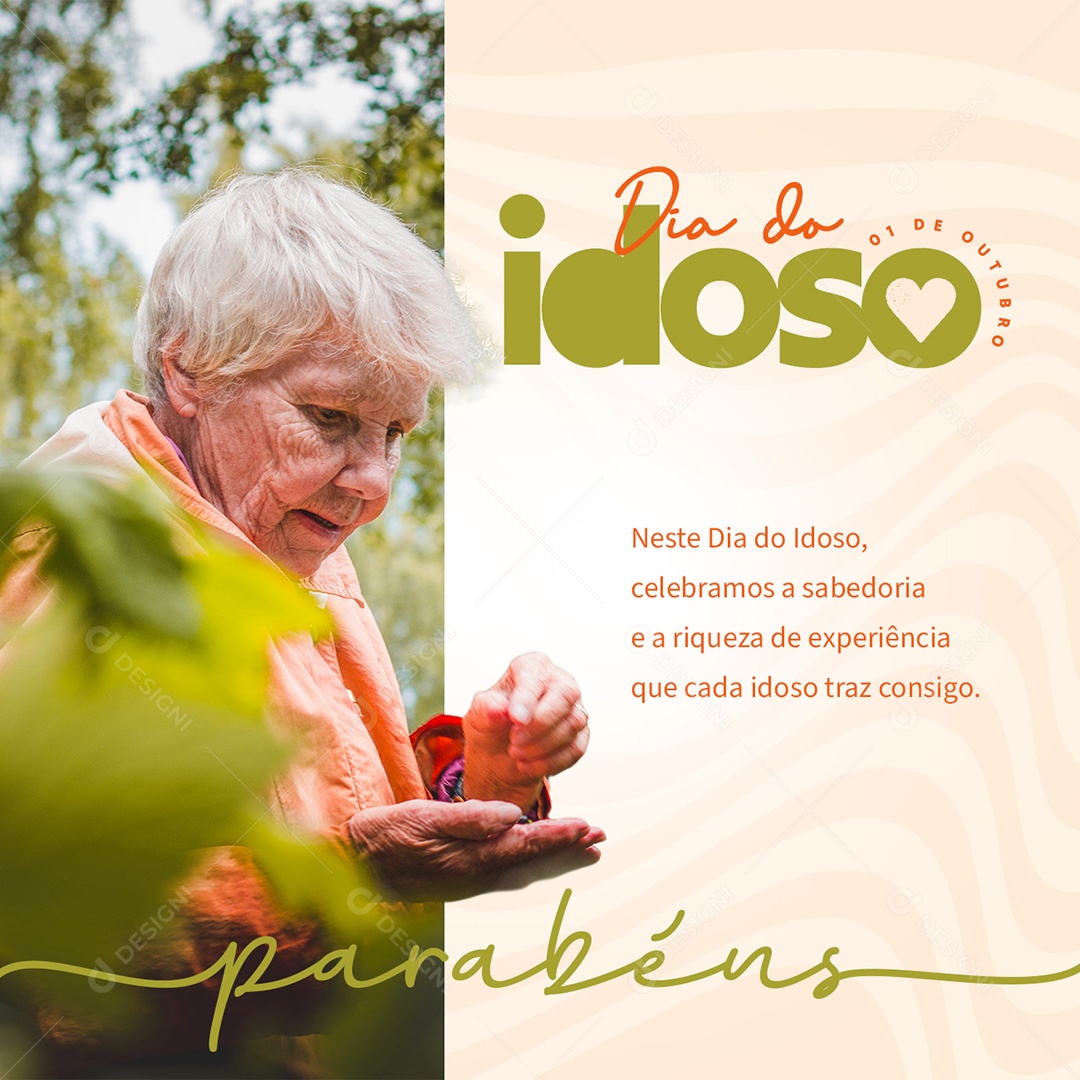 Dia do Idoso 1 de Outubro Celebramos a Sabedoria e a Riqueza de Experiência que a Idade trás Consigo Social Media PSD Editável