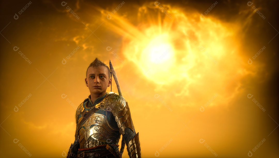 Atreu Deus da Guerra ilustração isolada 3D