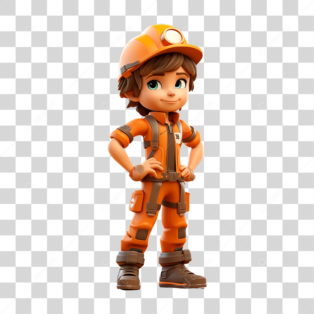 Desenho de Menino Reparador PNG Transparente