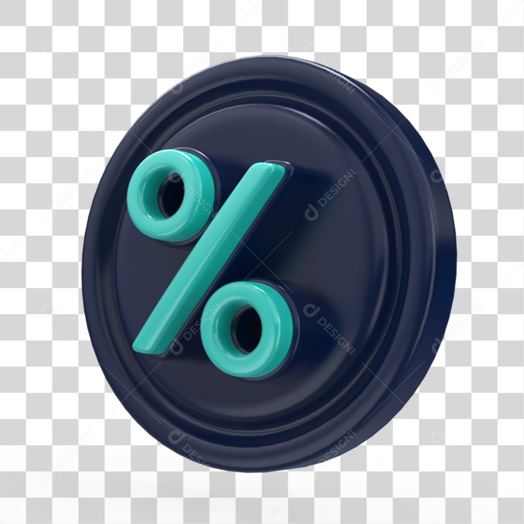 Elemento 3D Ícone com % PNG Transparente