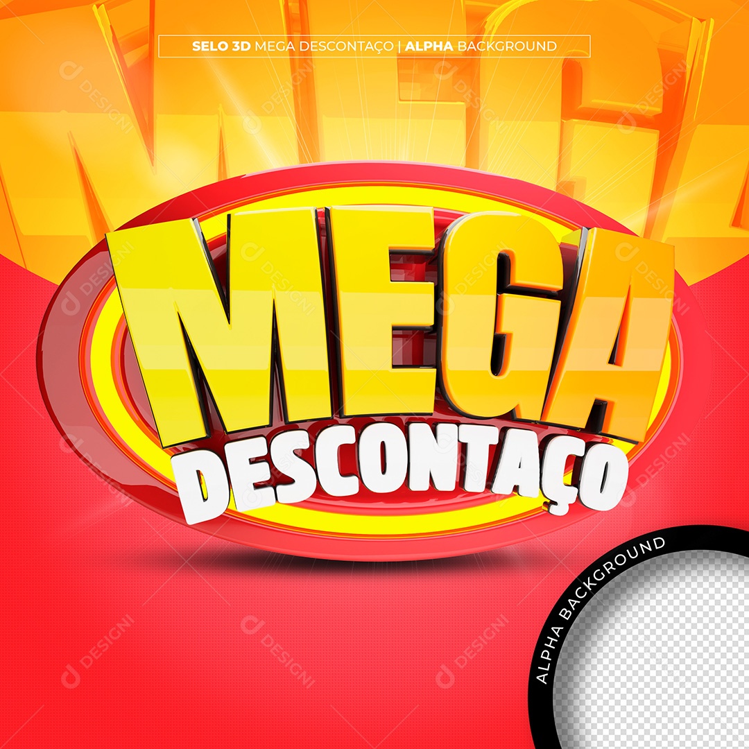 Mega Descontaço Elemento 3D para Composição PSD