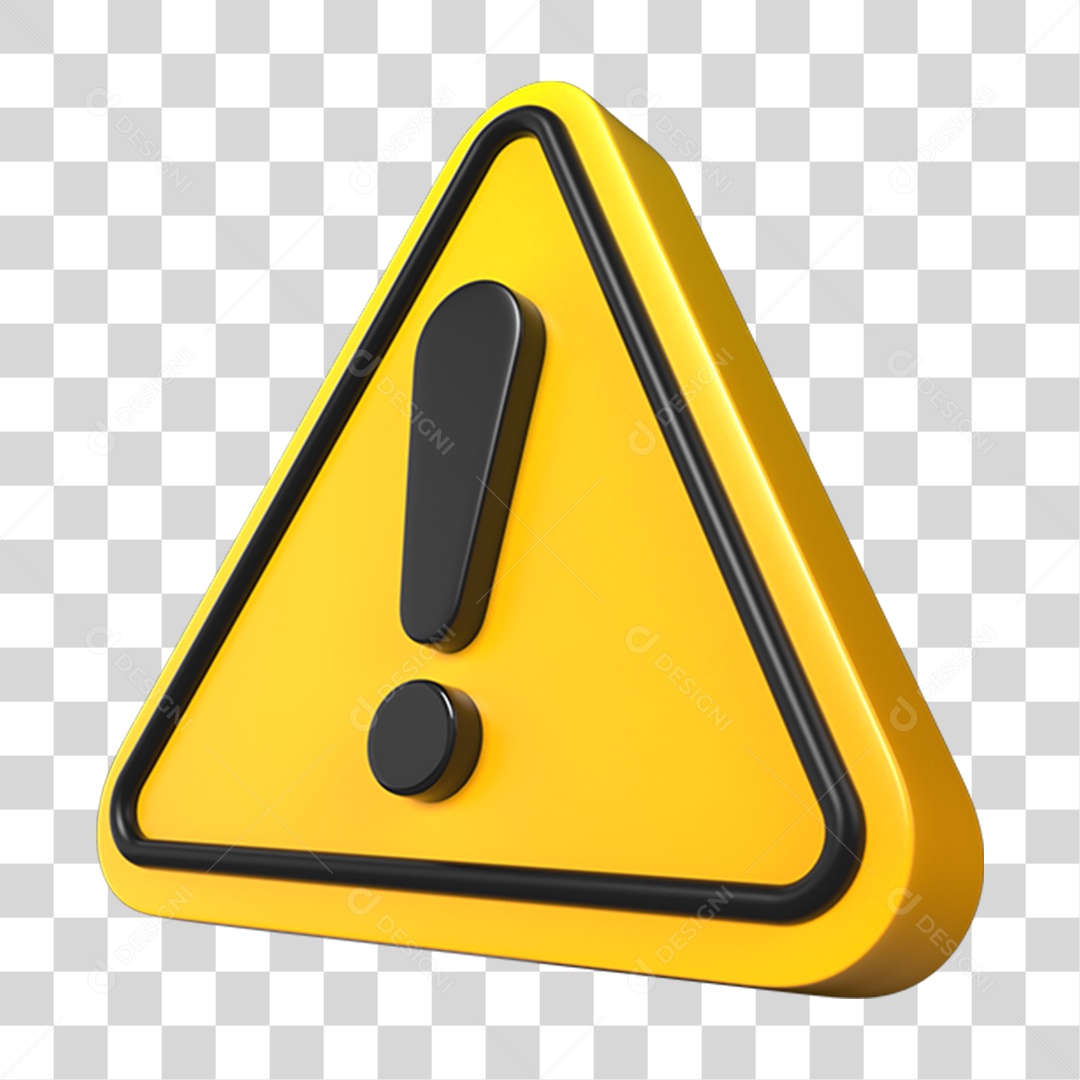Sinal de Alerta Cuidado PNG Transparente