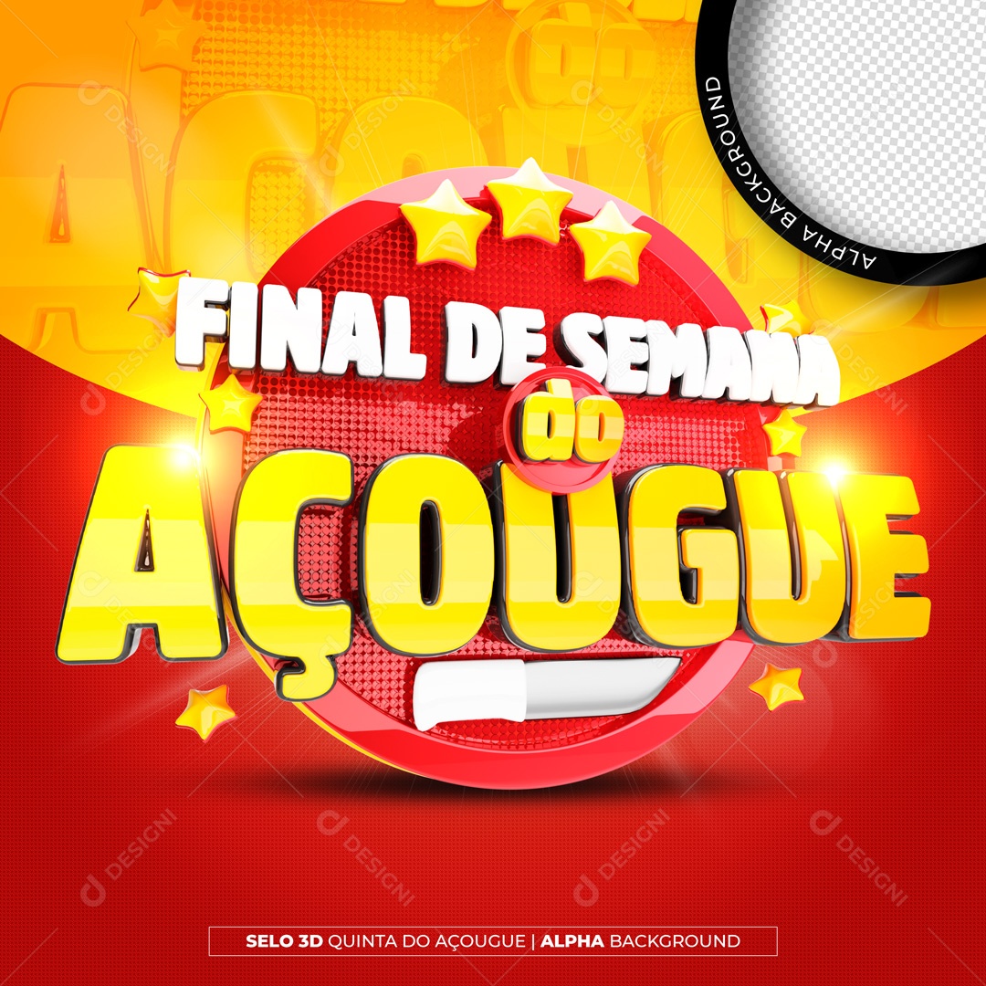 Fim de Semana do Açougue Elemento 3D para Composição PSD