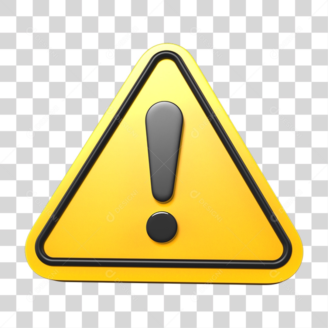 Sinal de Alerta Cuidado PNG Transparente