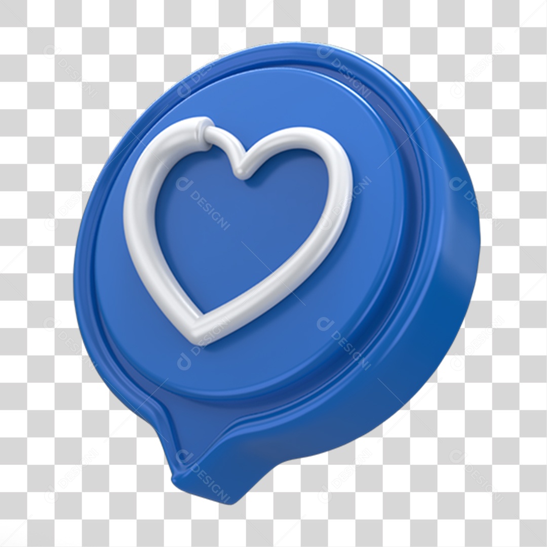 Emoji de Coração Azul e Branco PNG Transparente
