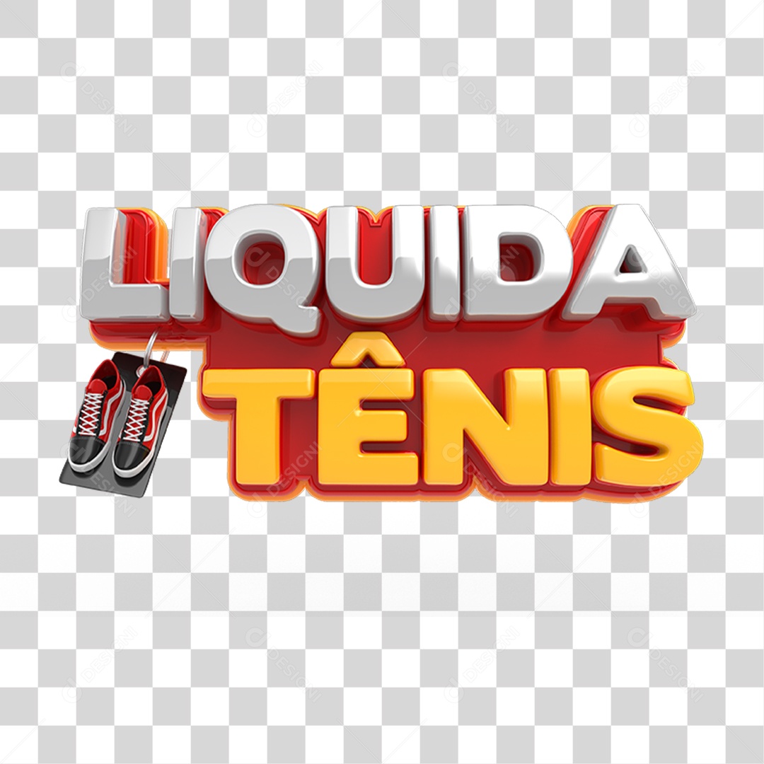 Selo 3D Liquida Tênis Para Composição PNG Transparente