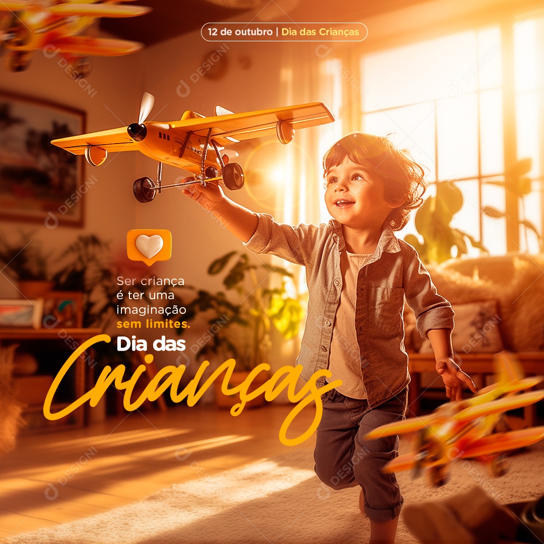 Imaginação Sem Limites Dia Das Crianças Social Media PSD Editável