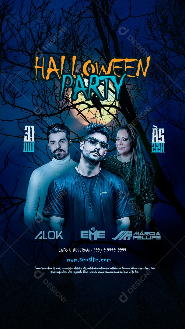 Story Flyer Halloween Party Social Media PSD Editável