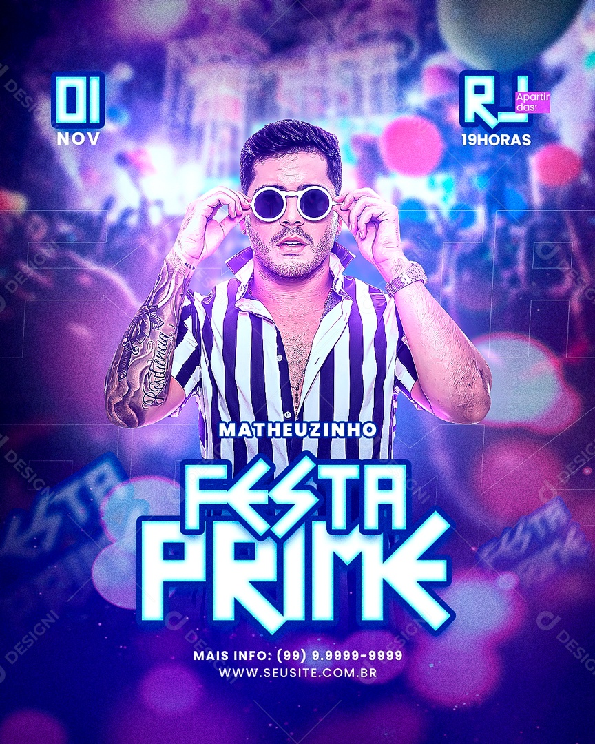 Social Media Flyer Matheuzinho Festa Prime PSD Editável