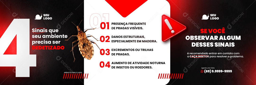 Carrossel Seu Ambiente Precisa Ser Detetizado Pragas Social Media PSD Editável