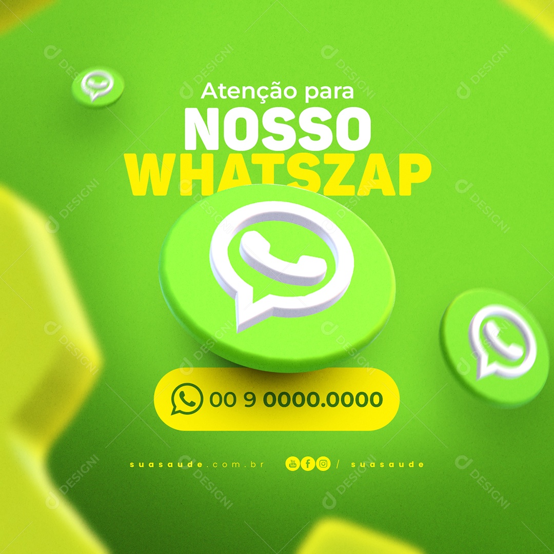 Social Media Atenção para Nosso WhatsApp PSD Editável