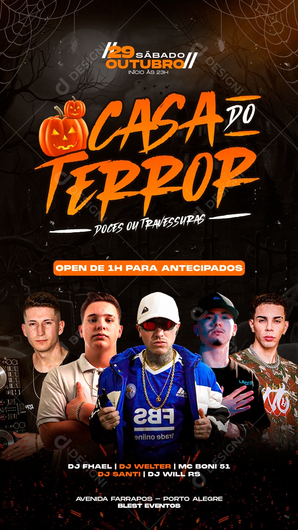 Social Media Flyer Story Casa Do Terror PSD Editável