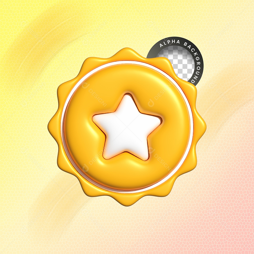 Medalha De Estrela Elemento 3D Para Composição PSD
